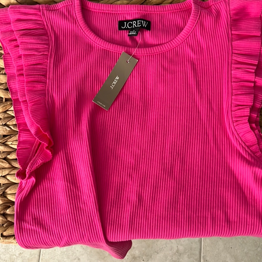 J crew fuchsia shirt stretchy runs small
